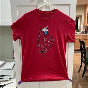Fashion Red Short Sleeve Graphic Tee